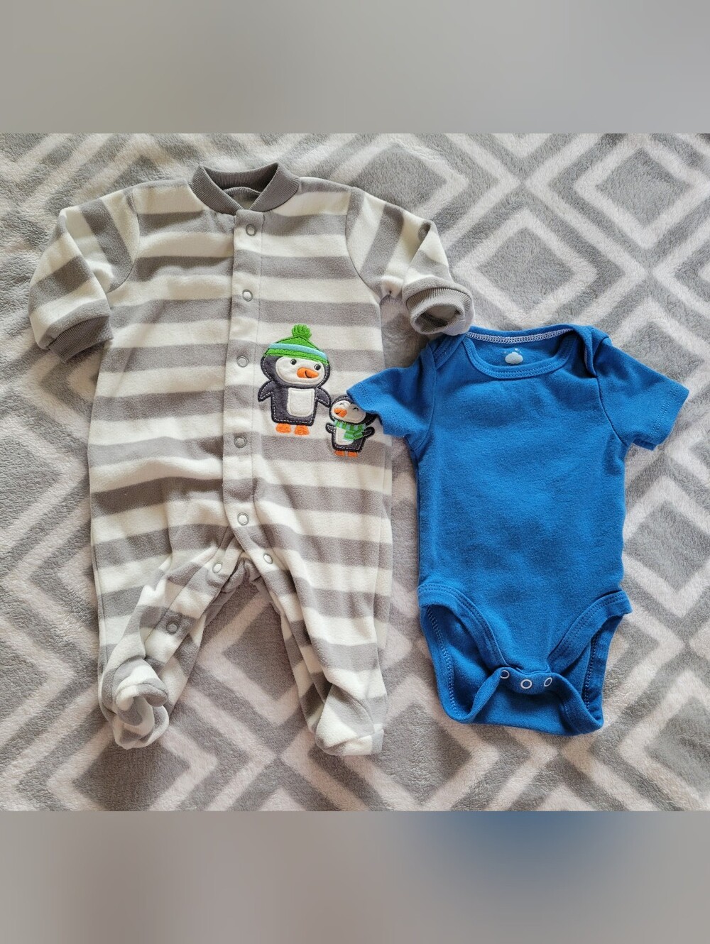 Baby boys size newborn sleeper And Onesie bundle